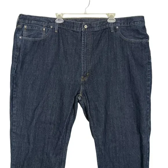 Levis 559 Relaxed Straight Jeans Size 52 x 32 Dark Blue Wash Straight Leg - Picture 3 of 6